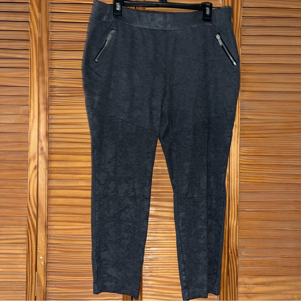 Simply Styled Pull On Elastic Waist Heather Gray Pants Size XL